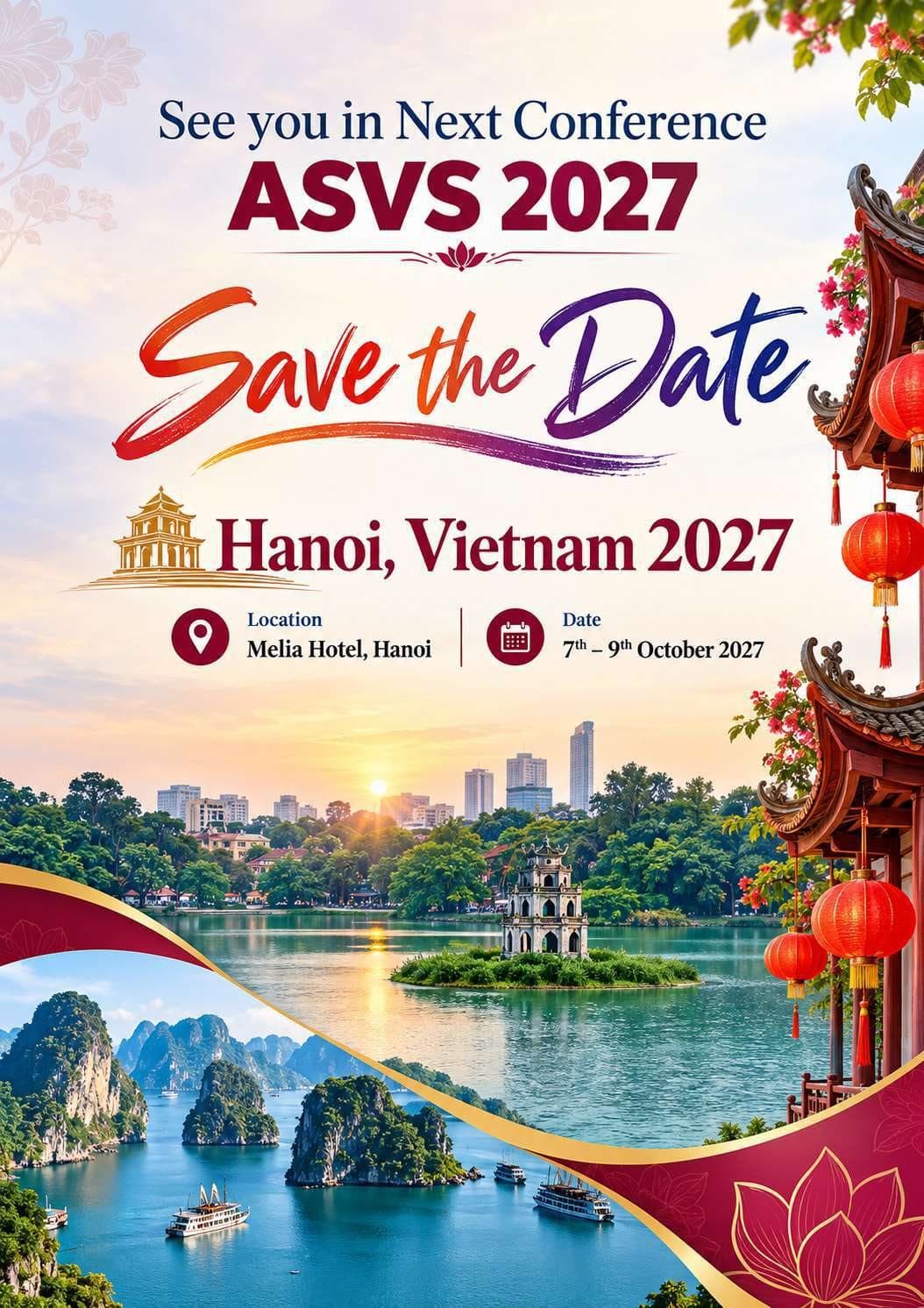Save the Date poster for the Asian Venous Forum meeting in Hanoi, Vietnam, 7 to 9 October 2027